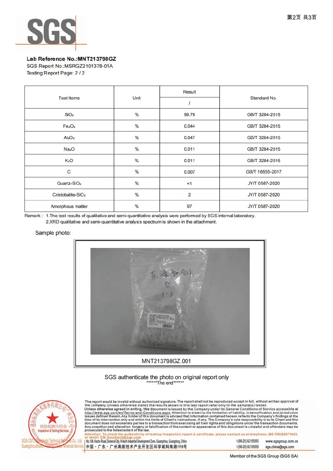 Fused Silica Powder for Making Ramming Material of Refinery Furnace Liner